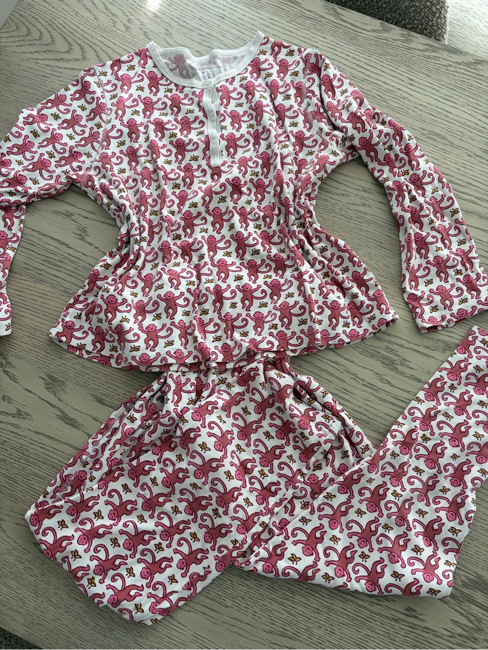 Roller Rabbit Girls Pink Monkey Print Pajama Set